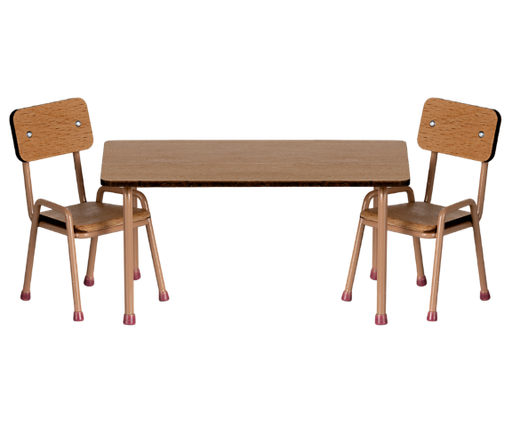 Set met tafel en stoelen - muis dark powder 