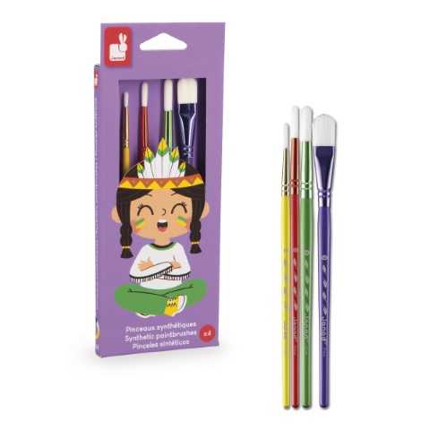 Kit de 4 pinceaux synthétiques  