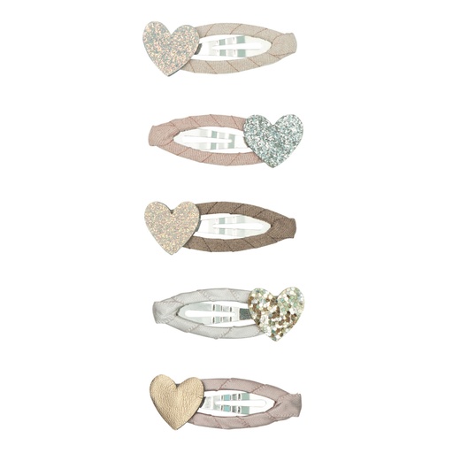Haarspeld hart (4 stuks) multicolor