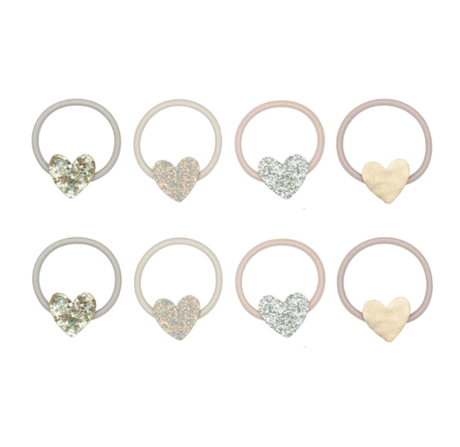 Haarelastiek hart mini (8 stuks) multicolor