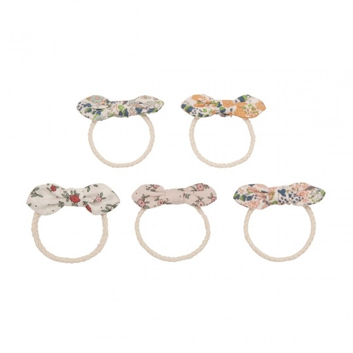 Haarelastiek bloemenstrik (5 stuks) multicolor