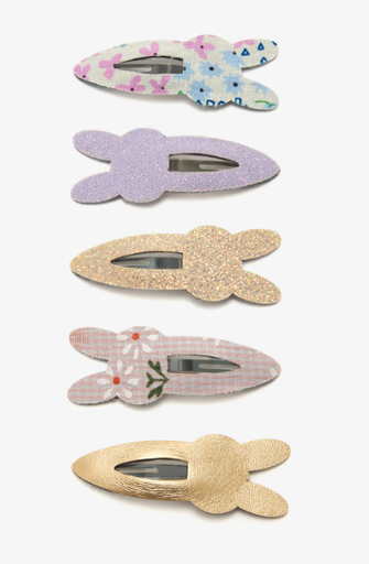 Haarspeld paashaas mini (5 stuks) multicolor