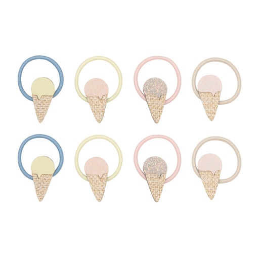 Haarelastiek ijs (8 stuks) multicolor