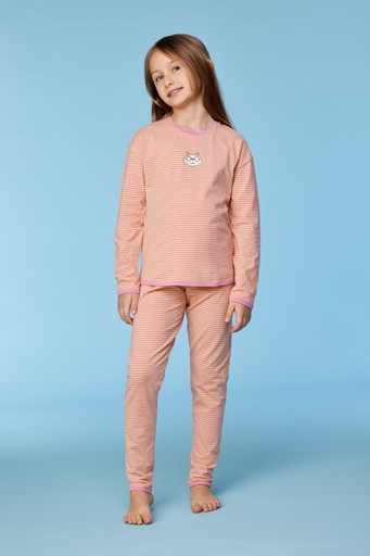 Pyjama roze-gele streep 