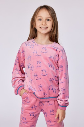Pyjama roze kattenprint 