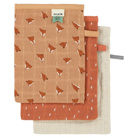 Washandjes tetra (3 stuks) mix fierce fox 