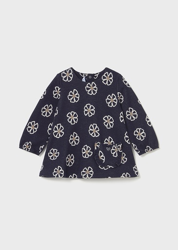 Zachte gebreide babyjurk navy 