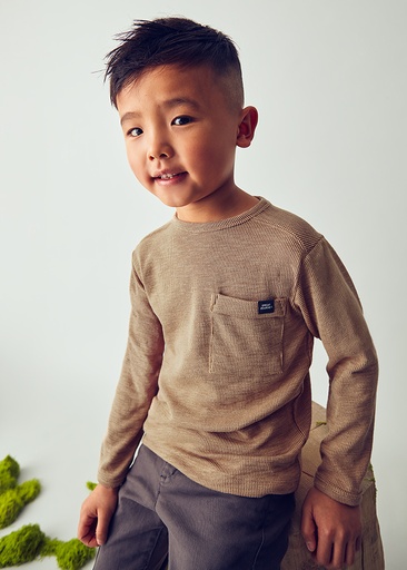 T-shirt met lange mouwen caramel 