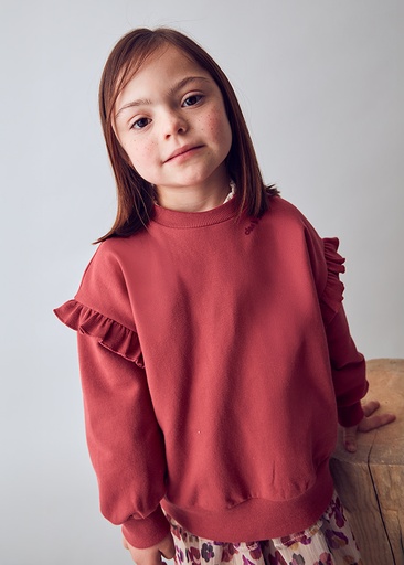 Sweater met ruffle mouwen cherry 
