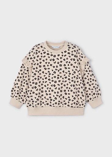 Sweater met ruffle mouwen sand 