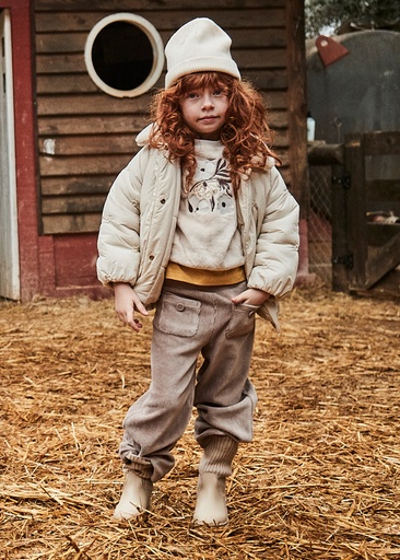 Wijde broek met elastische tailleband col. mole 