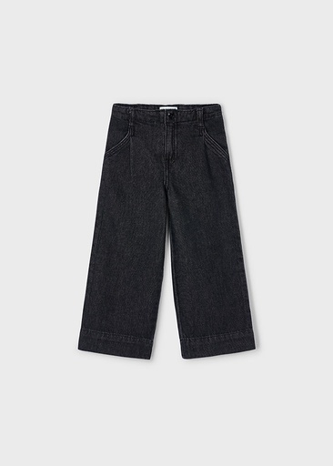 Wijde denim broek black 