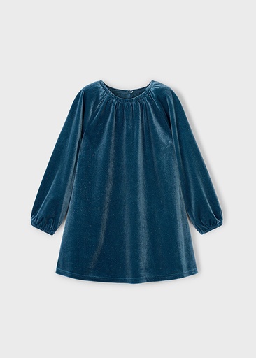 Velours feestjurk met glitters ocean 