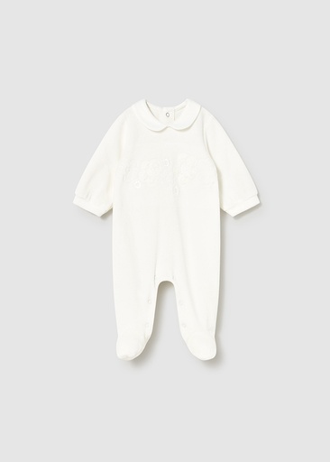 Kruippakje baby in fluweel natural 