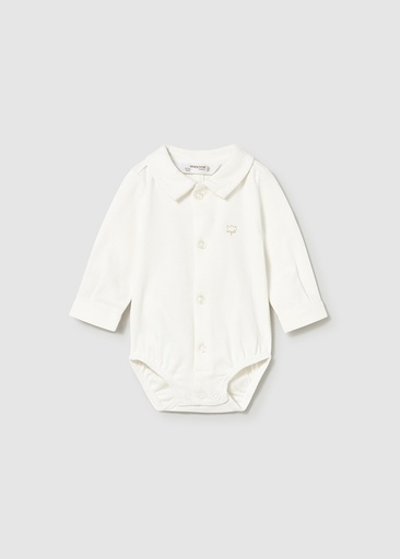 Kruippakje t-shirt met kraag natural 