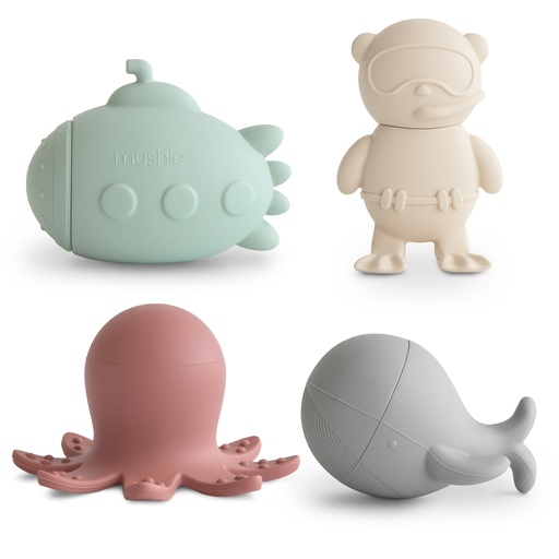 Badset sealife – siliconen badspeelgoed (4 stuks)  