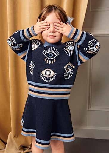Set van rok en trui navy 