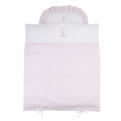 Donsovertrek wieg 80x70cm + sloop Pink 