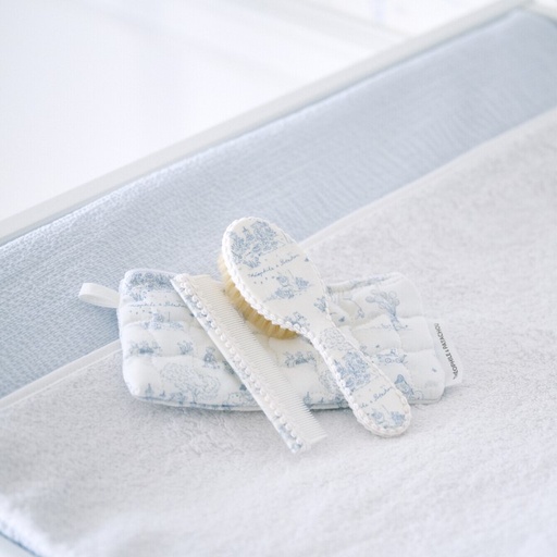 Borstel en kam – gedrukt + zakje Light blue 
