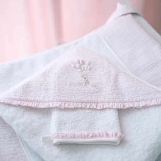 Kaphanddoek + washandje Pink 