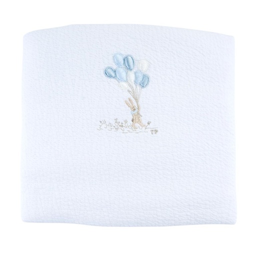 Couverture de baptême en jersey (65x80cm) blanc