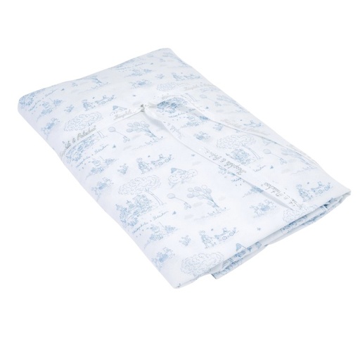 Hoeslaken bed (60x120cm) Light blue printed 