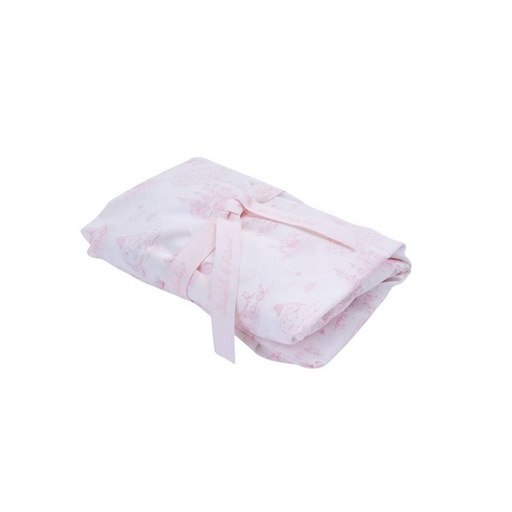 Hoeslaken reiswieg Pink printed 
