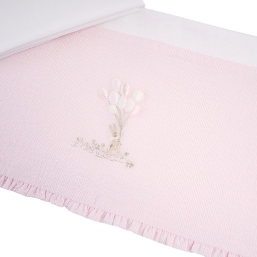 Drap de lit (105x170cm) + taie d'oreiller Pink Garden Party