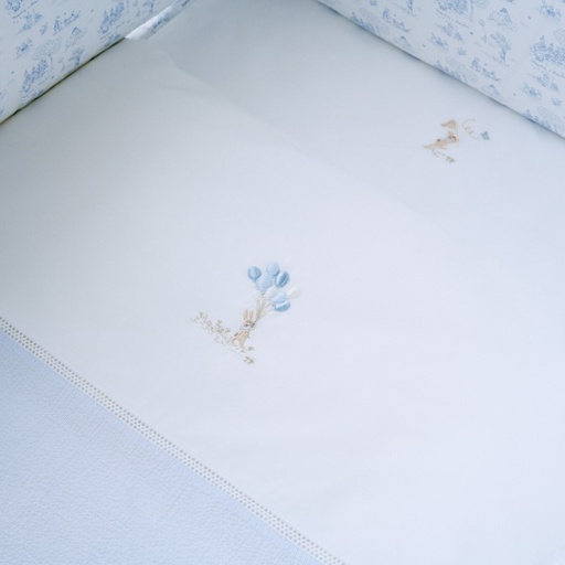 Housse de couette et taie d'oreiller (100x135cm) Bleu clair