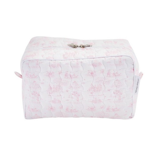 Rechthoekig toilettas – gewatteerd gedrukt Pink printed 