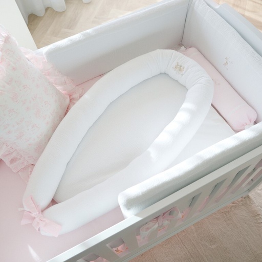 Babynestje (gewafeld) White/pink 