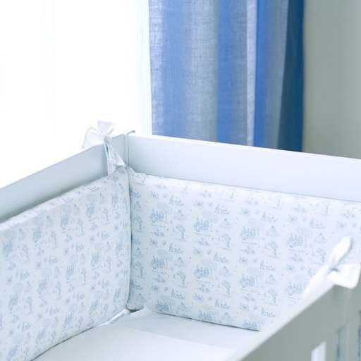 Bedbeschermer 70cm – katoen (70x70x70cm) h:30cm Light blue printed 