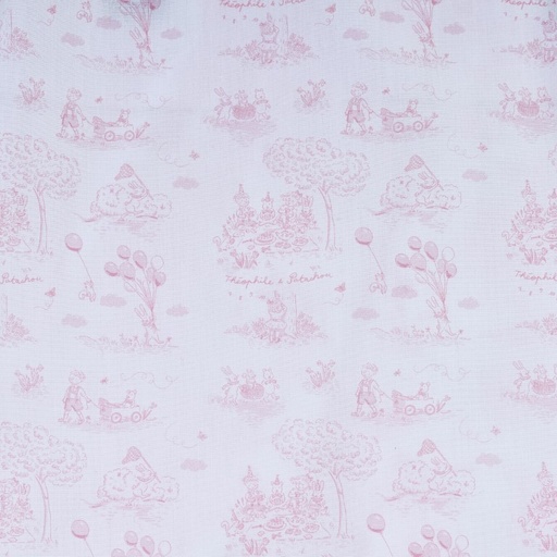 Stof per meter - geprint 100% katoen Pink printed 