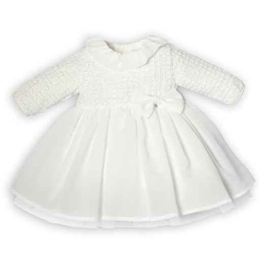 Jurk met speelse strik off white 