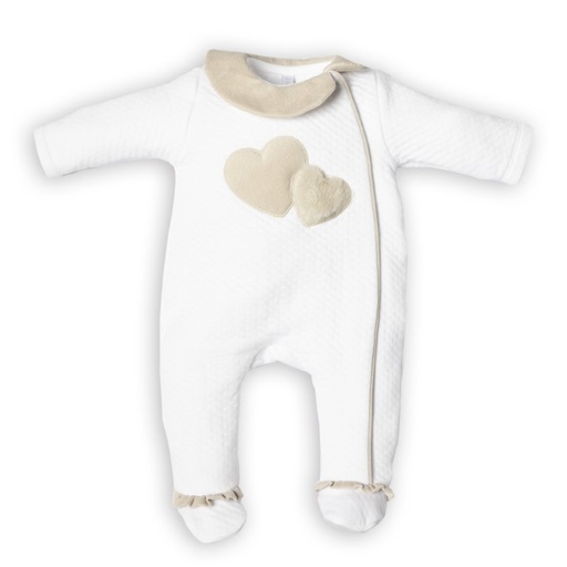 Kruippakje hart white-beige 