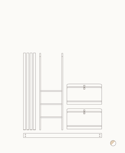 Conversion kits mini+ junior bed to low loft bed, white/oak white/oak 