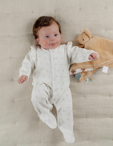 Pyjama met ruches in fluweel wit 