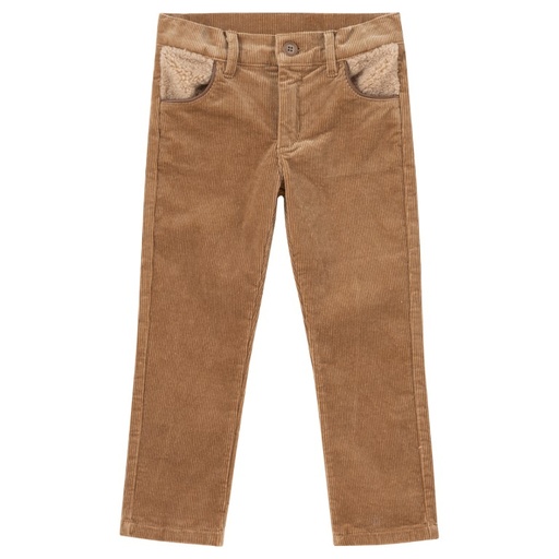 Broek rib teddy dark beige 