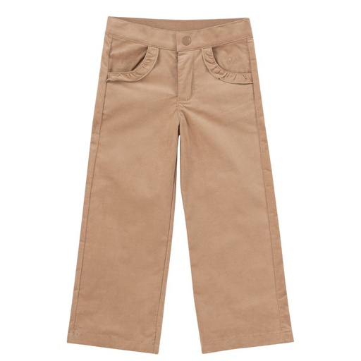 Broek rib ruffle beige 