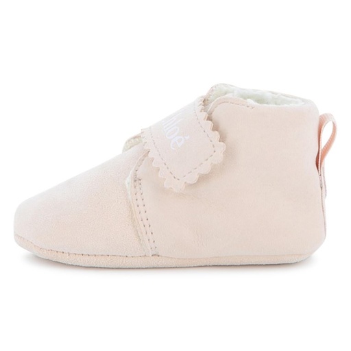 Chaussons en daim pour bébé beige 