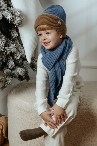 Hat Pops azure+brown 