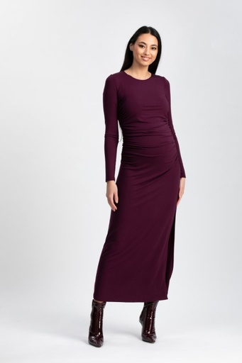 Maternity dress in bamboo jersey Daphne midnightplum 