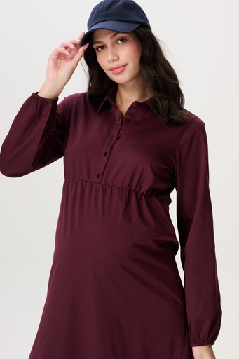 Long-sleeved maternity dress Odda Fig 