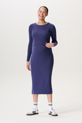 Floro maternity skirt - ribbed and over the belly Skipper Blue 