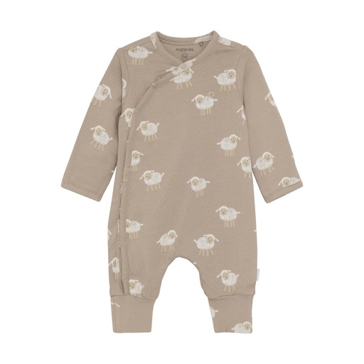 Kruippakje Soperton met lange mouwen Animals pattern Sand/Nude 