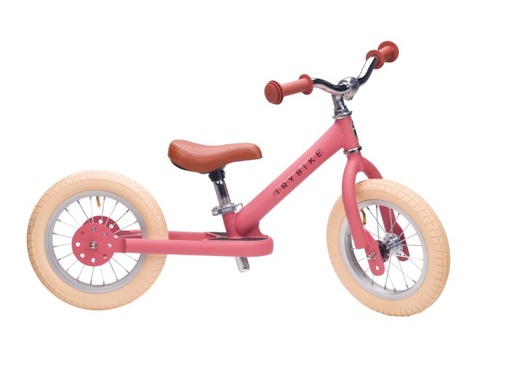 Loopfiets tweewieler Steel vintage matt pink 