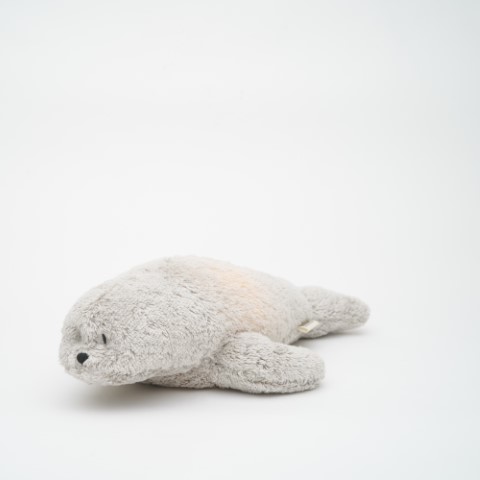 Knuffel zeehond The humming seal 2.0 met licht en geluid Gray 