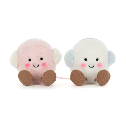 Knuffel amuseables toastie pink and white marshmallows  