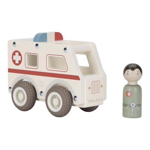 Houten ambulance wit 