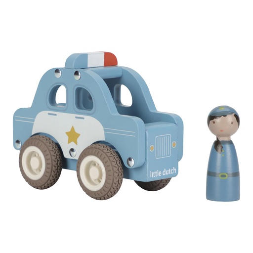 Houten politiewagen Blauw 